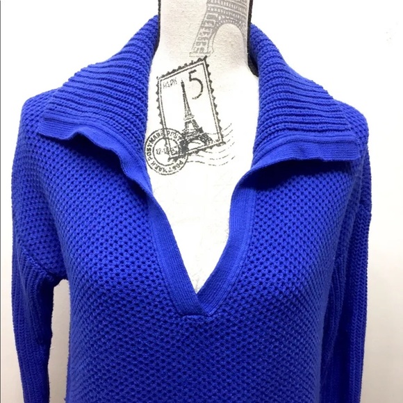 Ralph Lauren Women Pullover chunky knit Sweater V- Neck Blue Small - Picture 3 of 10